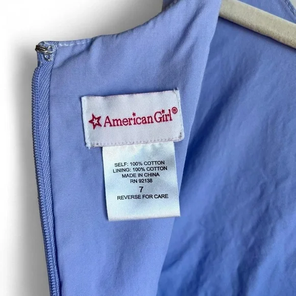 American Girl Kids Light Blue Floral Dress - 7 - Picture 5 of 8
